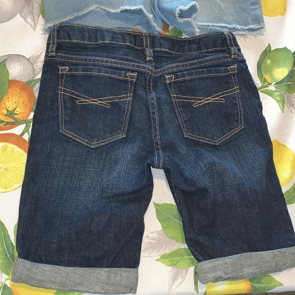 Gap Dark Wash Rolled Bottom & Cherokee Light Wash Cut Off Jean Shorts sz 8